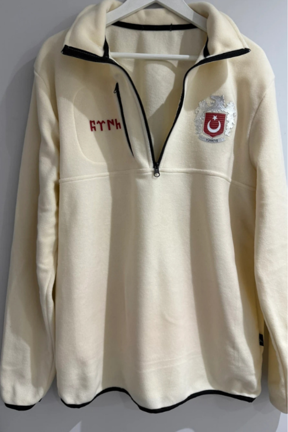 Türkiye Bozkurt Göğüs Cepli Polar Krem